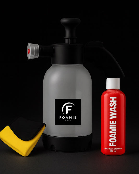 COMBO Foam Sprayer 2L + Snow Foam Shampoo 220 ML + Microfiber Towel 500 GSM - (WHITE)